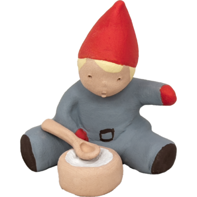 Tomtepojke med gröt - keramikfigurer från Yourstone Keramik